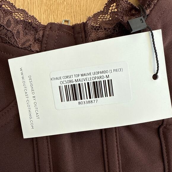 Outcast Corset Top Nathalie Size M Mauve Brown - Picture 2 of 4